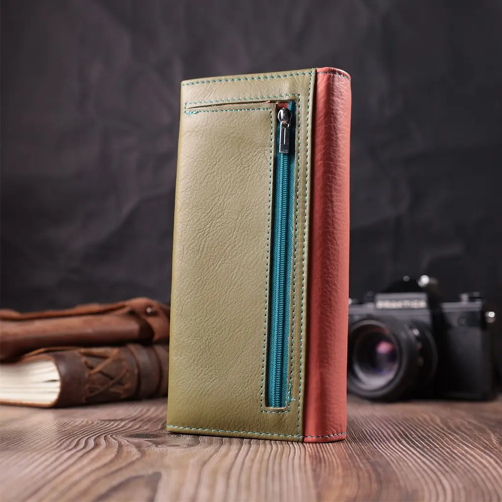 Практичний гаманець для жінок з натуральної шкіри ST Leather 22520 різнокольоровий - фото 10