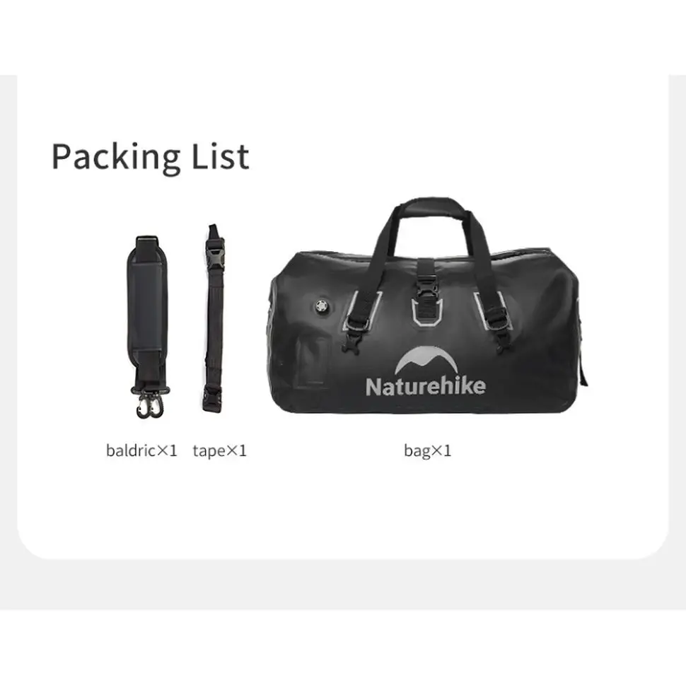 Водонепроникна дорожня сумка Naturehike CNK2450XB015, 90 л, чорна - фото 2
