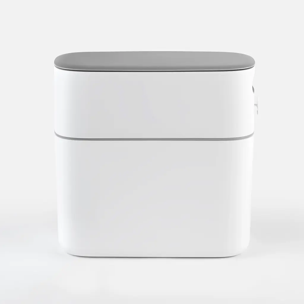 Відро для сміття МВМ My Home з кришкою вузьке 325x150x320 мм (BIN-22 12L WHITE/GRAY) - фото 3