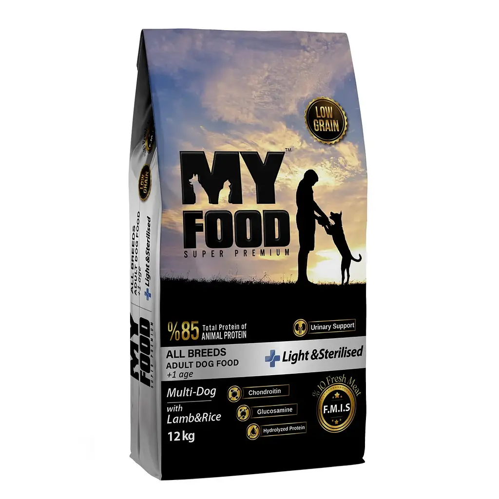 Сухий корм для дорослих стерилізованих собак MyFood Light & Sterilised з ягням і рисом 12 кг