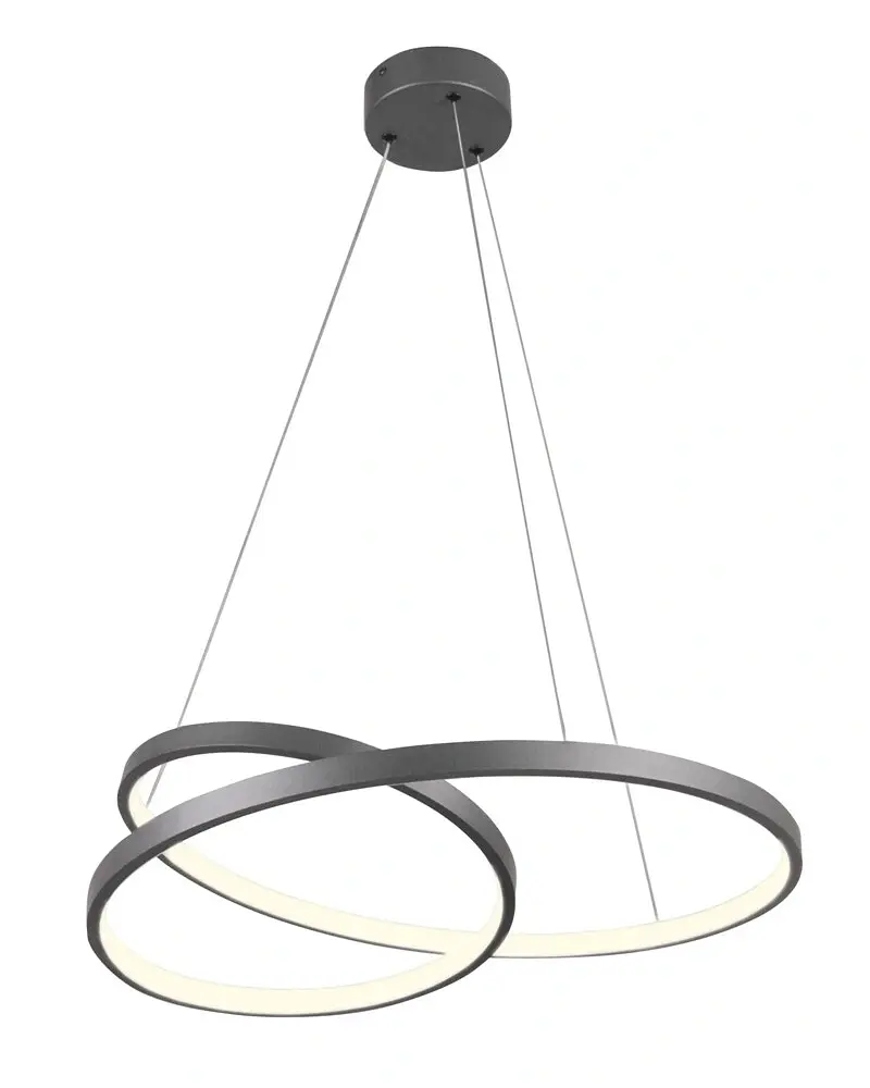 Люстра подвесная светодиодная круглая Goldlux 328021 Zefira 50 Led 1x40W 4000K 3700Lm IP20 Антрацит - фото 3