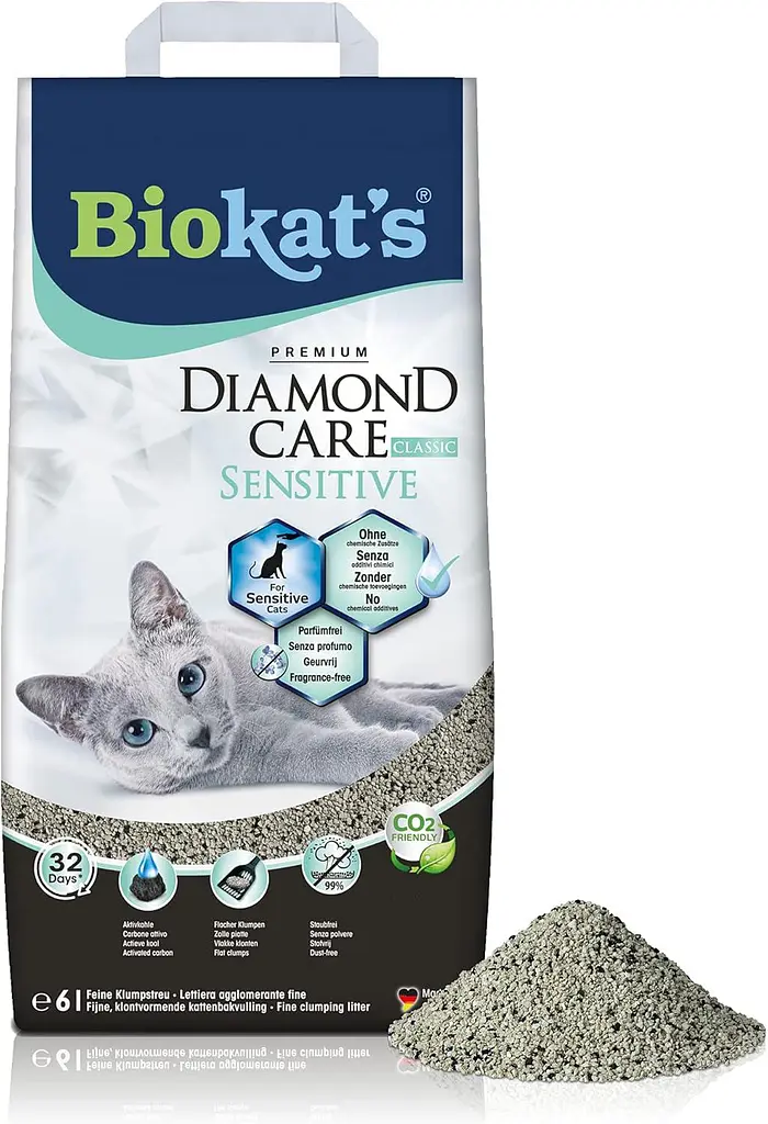 Наповнювач бентонітовий Biokats Dimond Care Sensitive Classic для кошачого туалету 6 л (арт.G-613901) - фото 2
