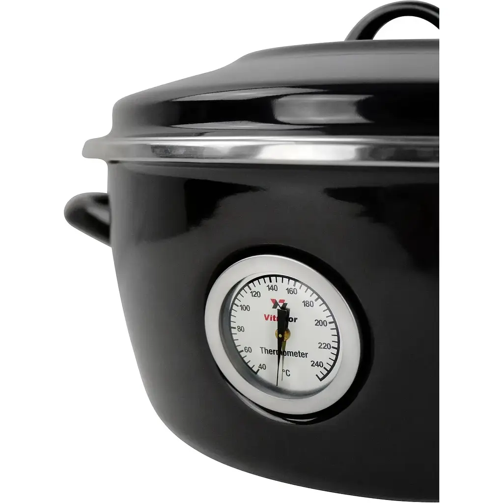 Каструля з термометром Vitrinor Dutch Oven 26 см 5 л чорна (2111692) - фото 3