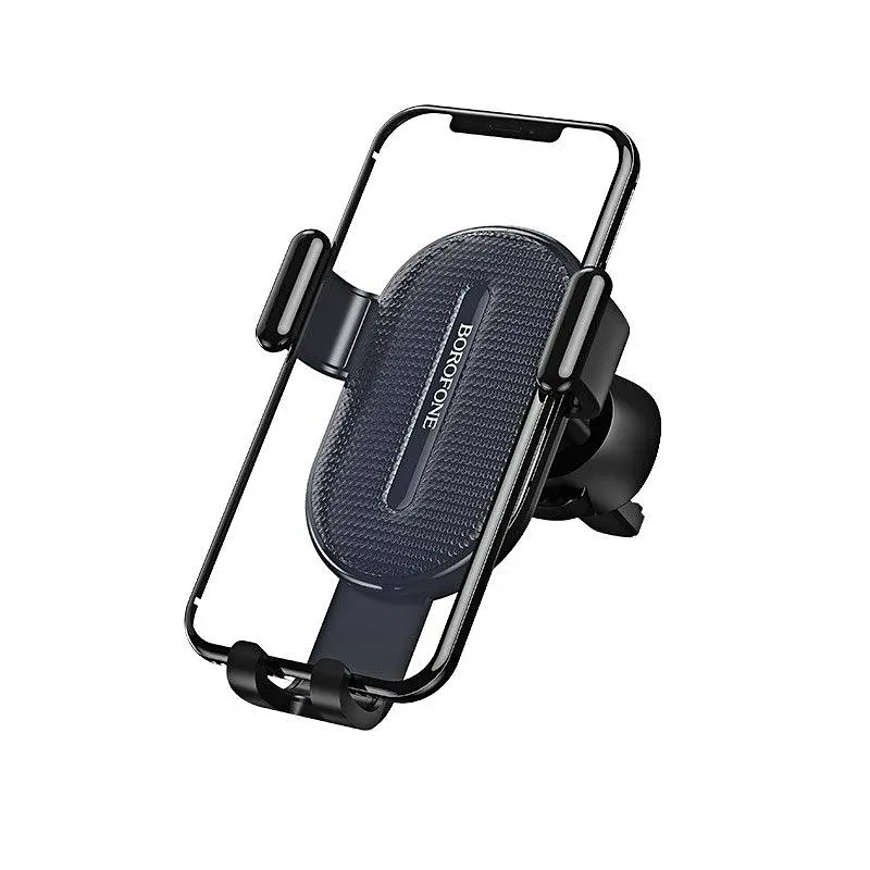 Автотримач для телефону зажим під вагою BOROFONE BH11 Аіг outlet gravity Black