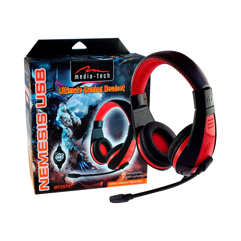 Навушники Media-Tech Nemesis USB Black-Red (MT3574) - фото 5