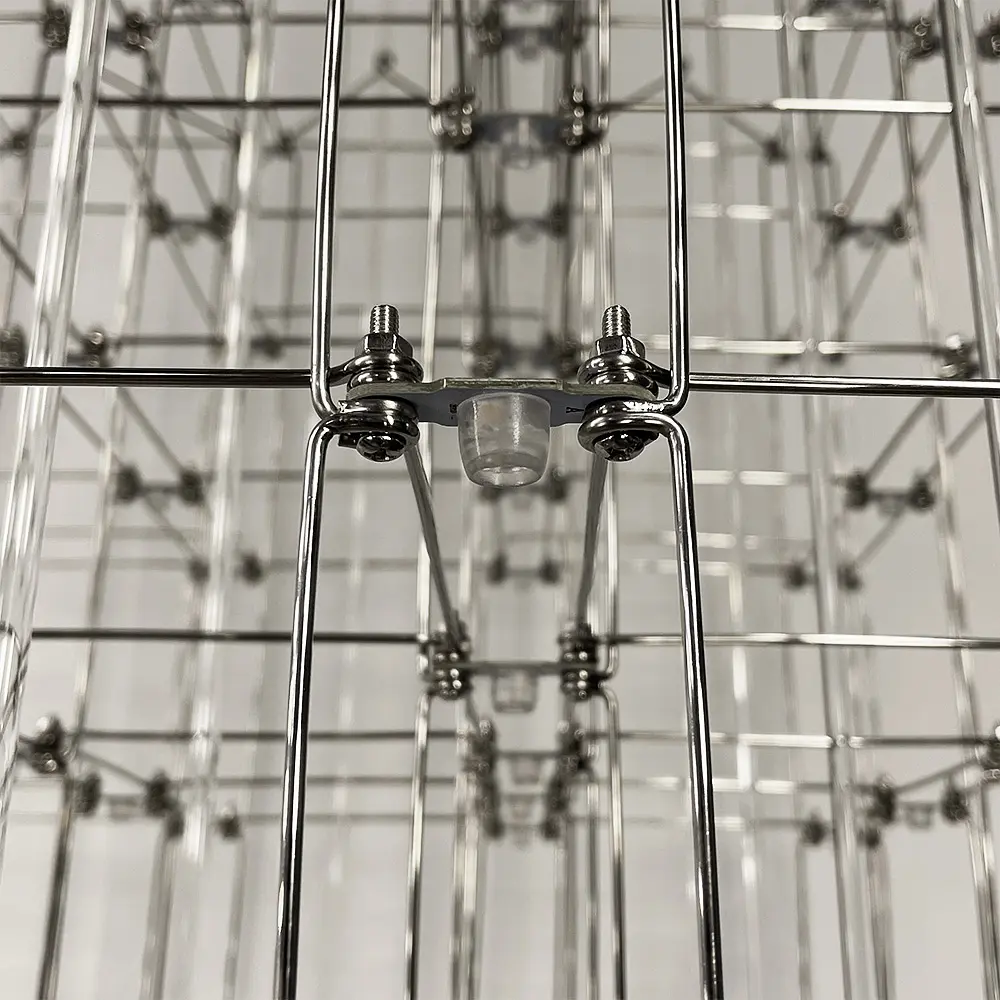 Кубическая люстра в форме параллелепипеда 111х60х60 см Ст. MJ 201-1110*600*600 CH | Line F - фото 2