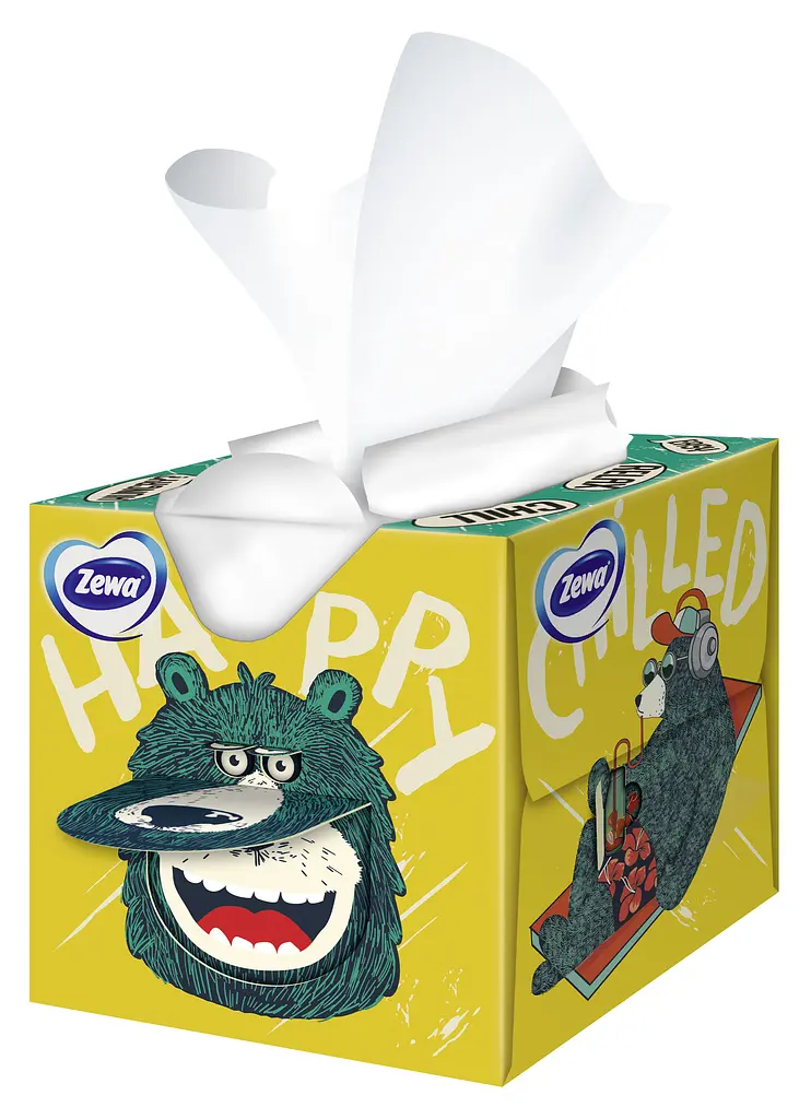 Серветки косметичні Zewa Kids Zoo Cube тришарові 60 шт. - фото 6