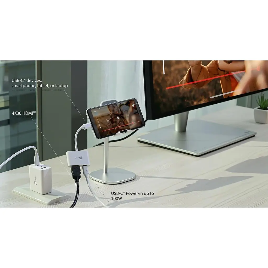 Багатопортовий мультиадаптер J5create JCA152-N, USB-C 2-в-1 билий - фото 9