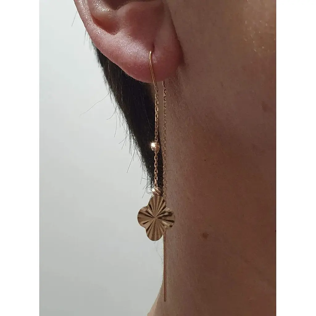 Золоті сережки-протягання Favoritum Конюшина. 210433_А - фото 2