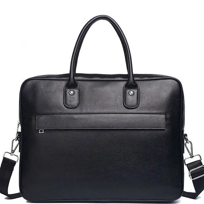 Шкіряна чоловіча сумка-портфель для ноутбука Tiding Bag M364A чорна - фото 10