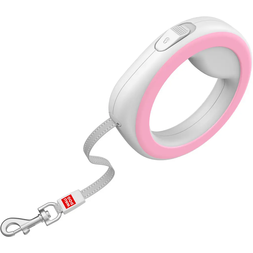 Повідець для собак WAUDOG R-leash світловідбиваюча стрічка XS-M до 40 кг 2.9 м рожевий (81277) - фото 4