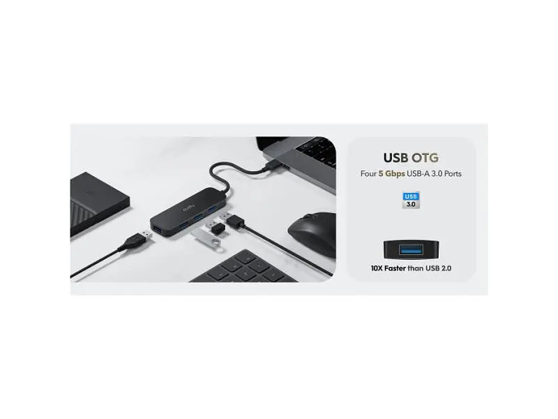 USB-хаб CUDY UH40A Black - фото 4