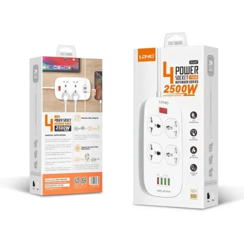 Мережевий фільтр живлення LDNIO SC4407Q 4роз. 4USB 2м (SC4407Q) - фото 7