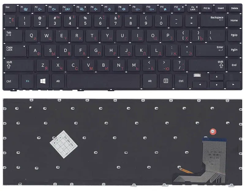 Клавіатура для ноутбука Samsung (470R4E, BA59-03619C) з підсвічуванням (Light), Black, (No Frame) - фото 3