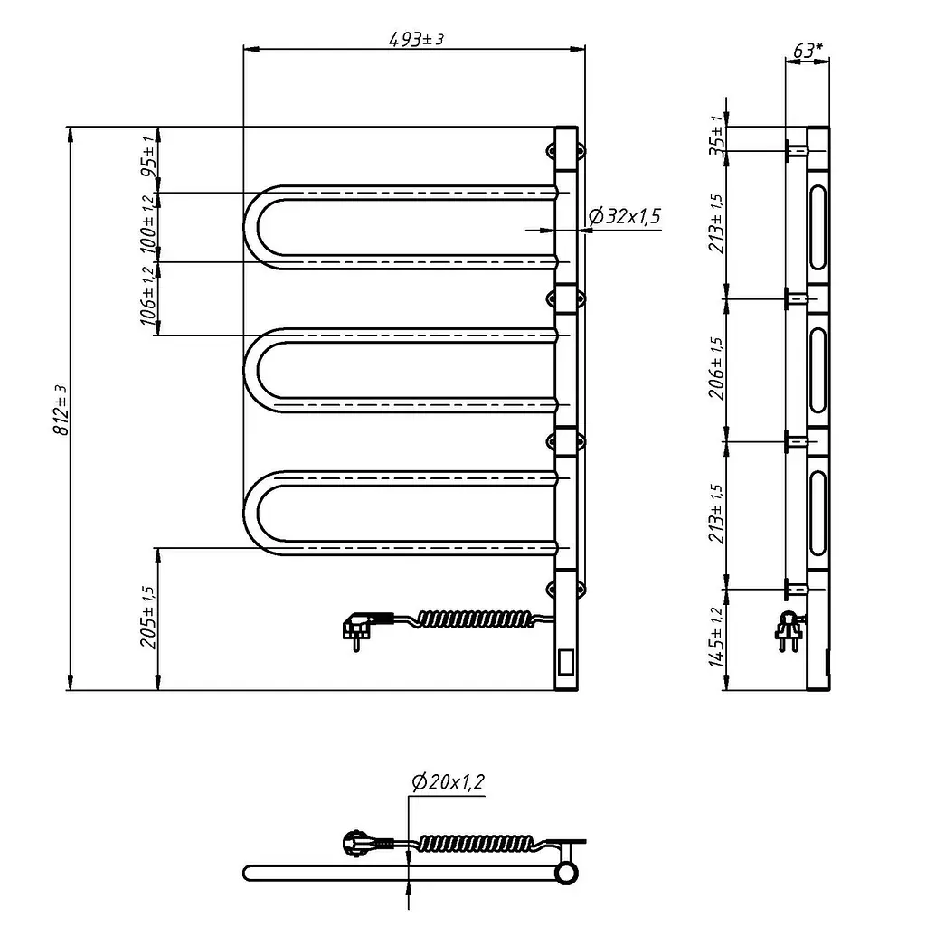 Электрический полотенцесушитель Navin Fouette 480x800 Sensor с таймером 00-044050-5080, Хром, Электронный - фото 8