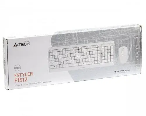 Комплект Fstyler Sleek Multimedia Comfort F1512 White клавіатура+миша A4Tech teh0020651 - фото 5