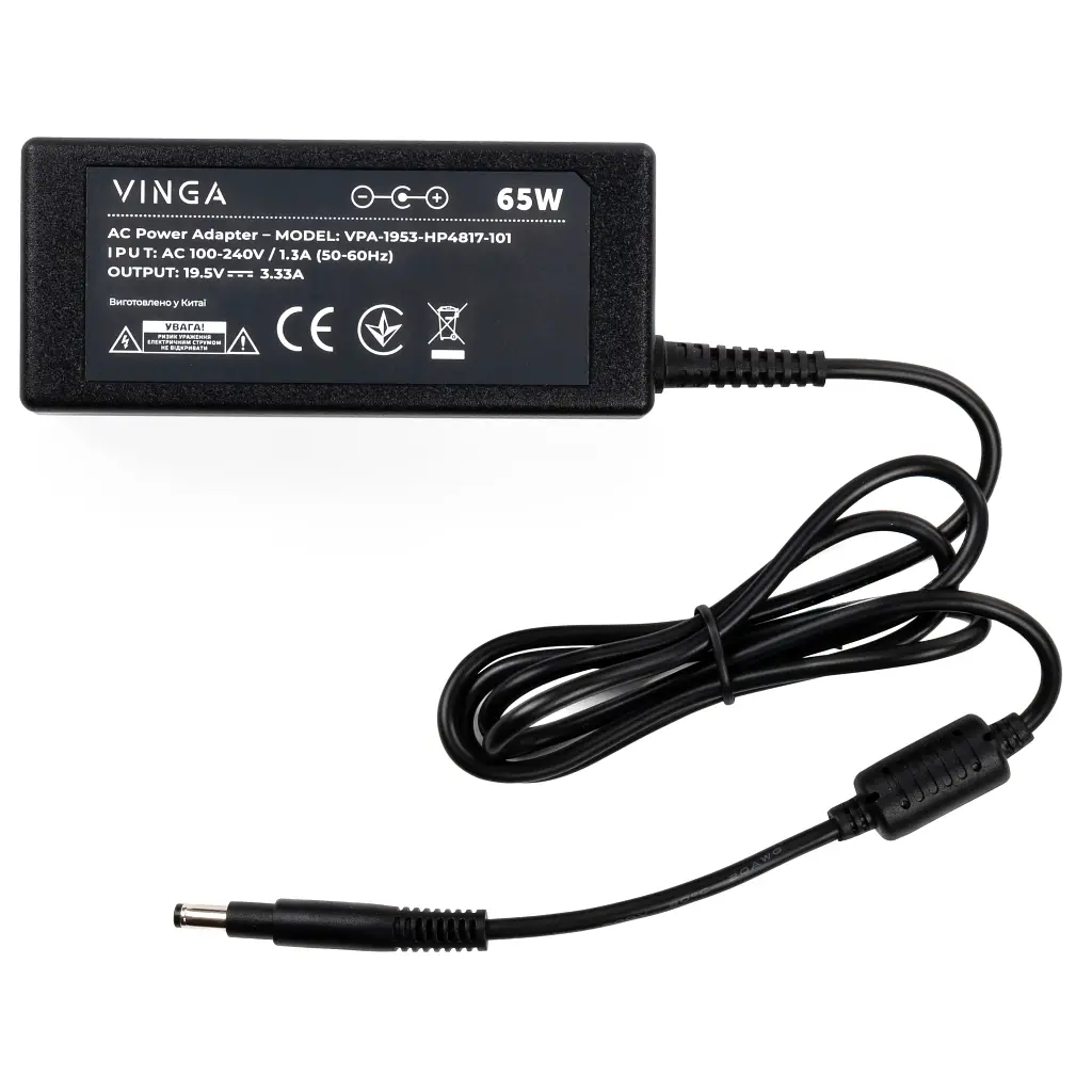 Блок живлення до ноутбуку Vinga HP 65W 19.5V 3.3А 4.8x1.7 long (VPA-1953-HP4817-101) - фото 3