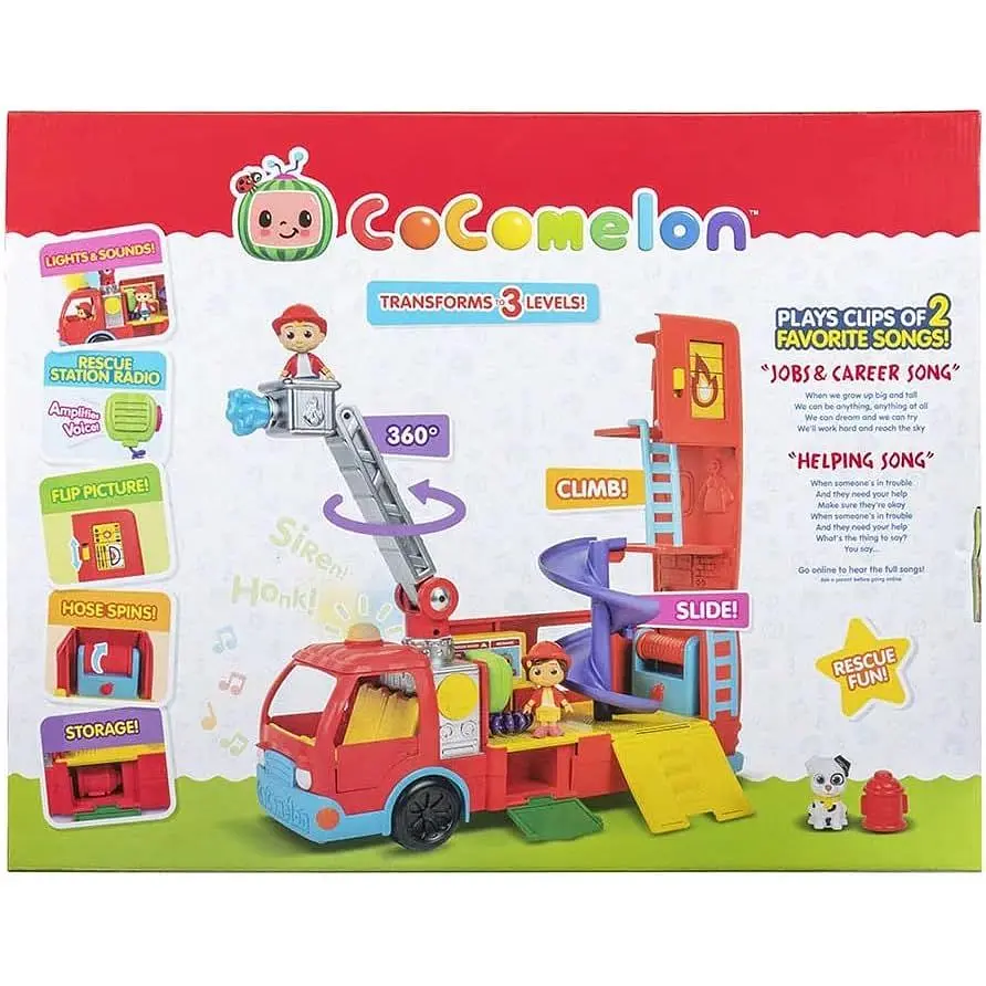 Ігровий набір CoComelon Feature Vehicle Пожежна машина-трансформер з аксесуарами (CMW0220) - фото 4