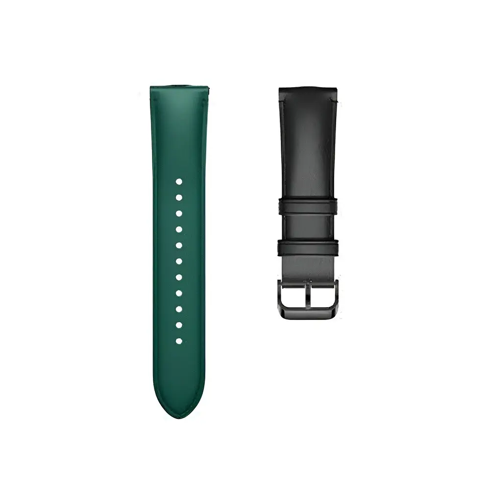 Безель і шкіряний ремінець Sikai для смартгодинника Xiaomi Watch S3/S4 Black-green - фото 6