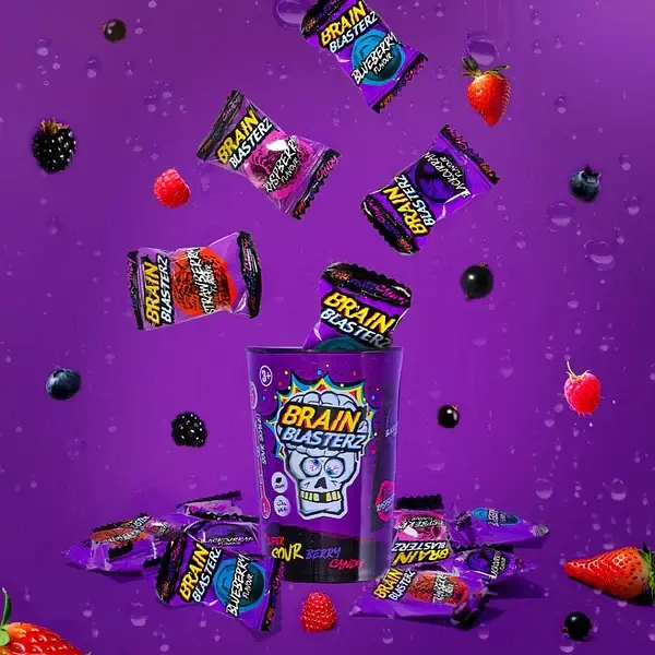 Льодяники Brain Blasterz Dark Fruits Tub 48г - фото 3