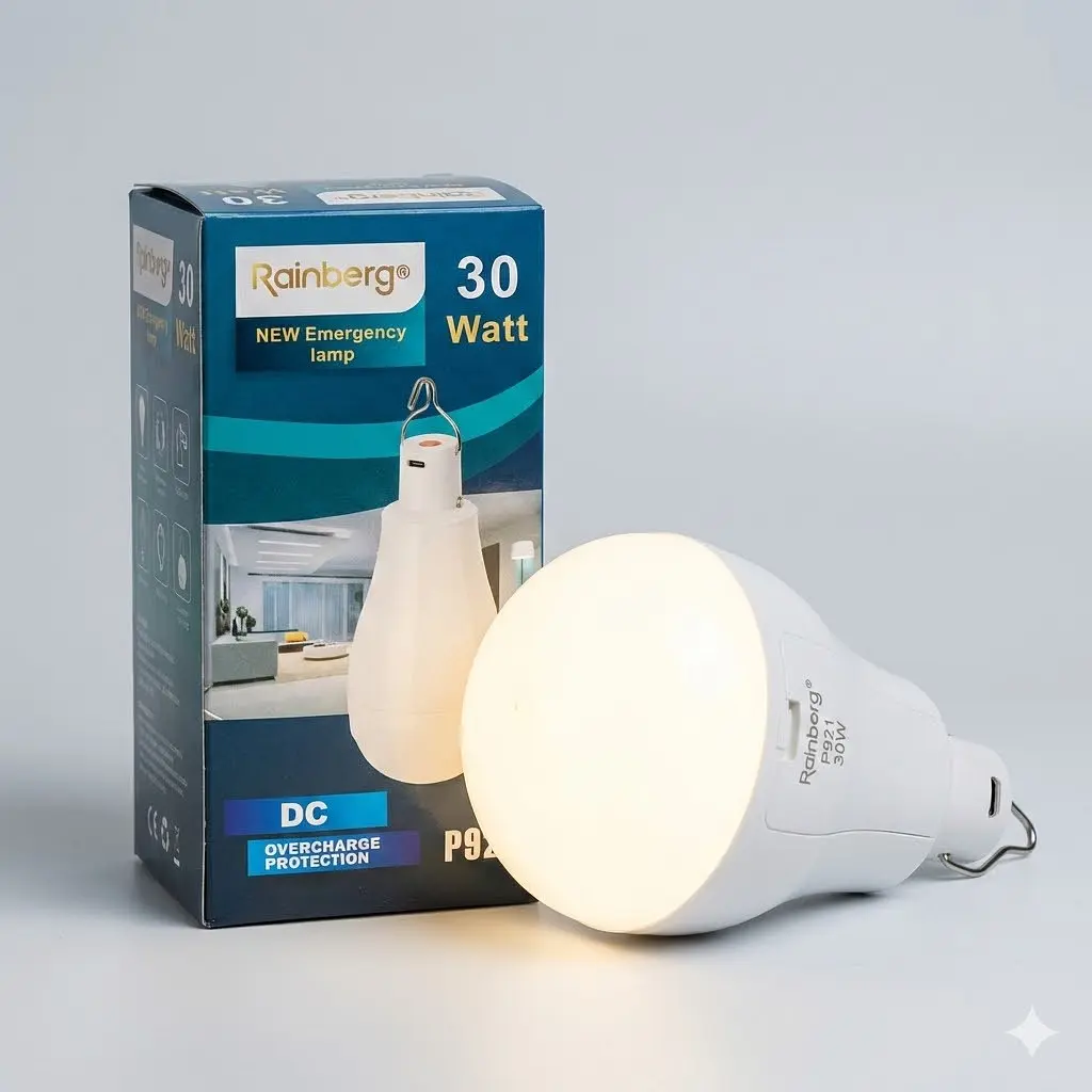 Кемпінгова акумуляторна LED-лампа Rainberg P921 30W (1500 Lm, 2x18650) підвісна, з USB-зарядкою