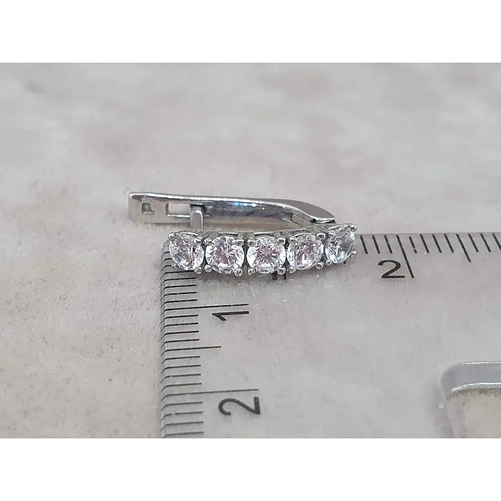 Срібні сережки Агні АЛЬКОР з фіанітами. 2904/9Р-CZ - фото 4