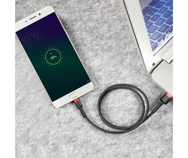 Кабель Baseus Cafule Cable USB for Micro 1.5A 2.0 м Red/Black (CAMKLF-C91) - фото 9