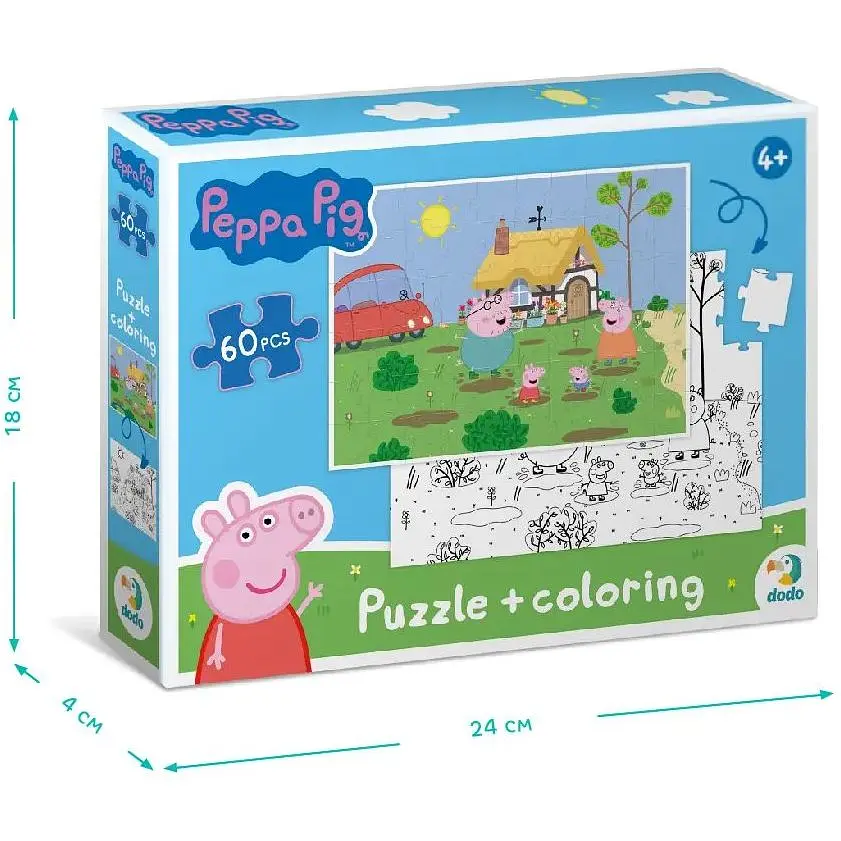 Пазл DoDo 2 в 1 Peppa Pig, 60 елементів (200119) - фото 6
