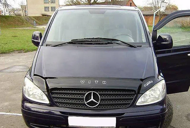 Дефлектор капоту мухобійка Mercedes-Benz Vito 639 2003-2010 Евро Крепление (Vip Tuning) MRD06 - фото 2