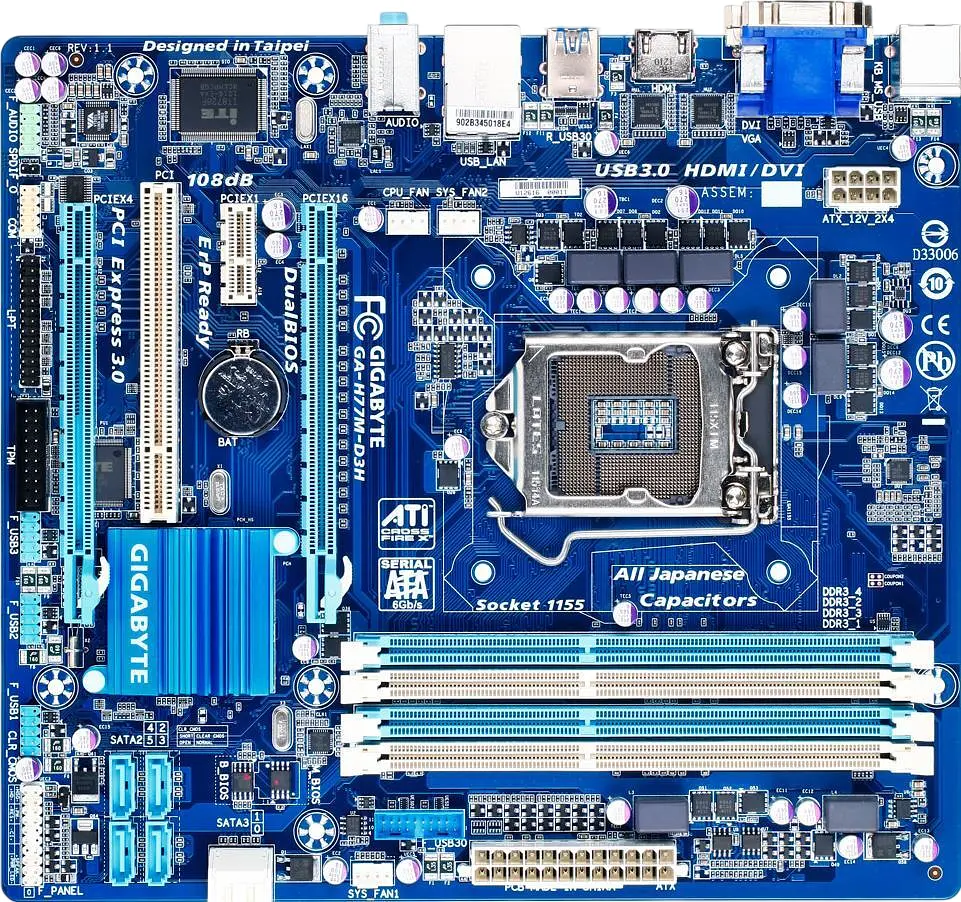 Материнська плата Gigabyte GA-H77M-D3H LGA 1155 (GA-H77M-D3H) Б/В - фото 2