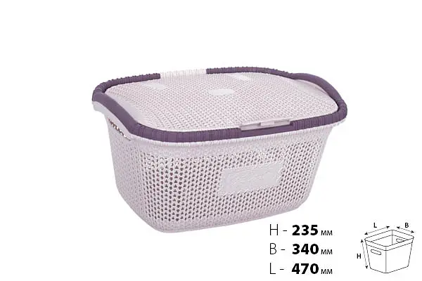 Корзина для белья Violet House 1002 Виолетта Powder, 28 л, пудровая (1002 Виолетта POW с/к 28 л) - фото 3