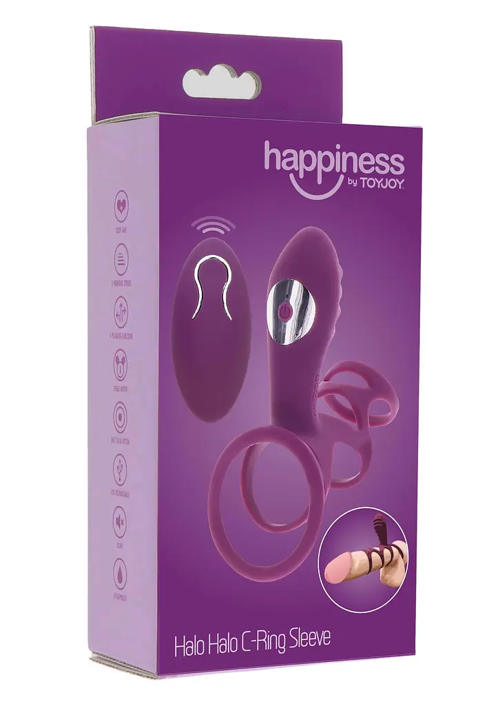 Насадка на пеніс Toy Joy Happiness Halo Halo C-Ring Sleeve 6.2 см фіолетовий - фото 6