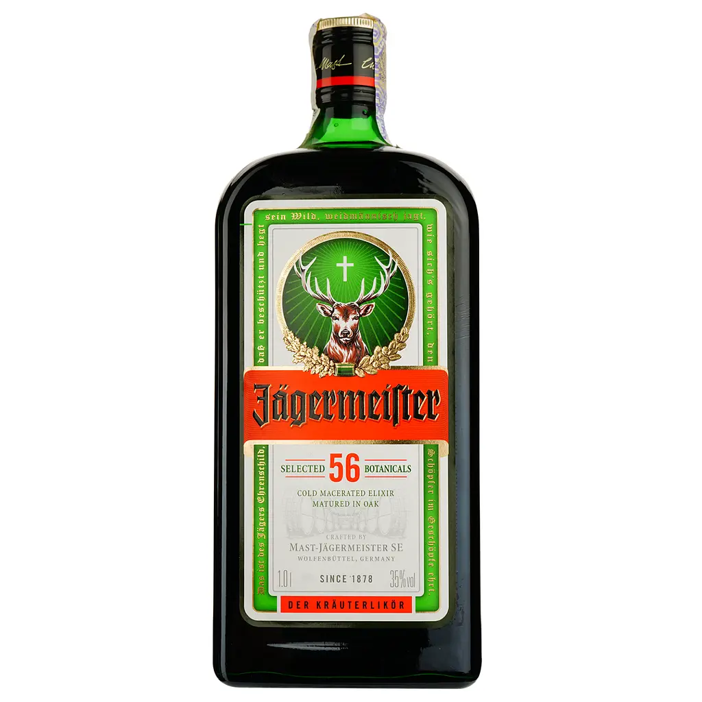 Упаковка ликера Jagermeister 35% 6 л (1 л х 6 шт.) - фото 2