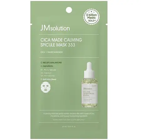 Маска для чутливої шкіри Jmsolution Cica Made Calming Spicule Mask 333 10 шт. - фото 3