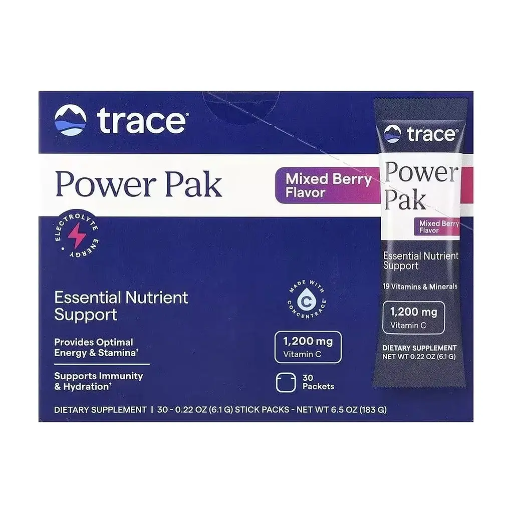 Вітамінно-мінеральний комплекс Trace Електроліти, смак ягід Power Pak, 30 пакетів по 6 гр (TMR00287)
