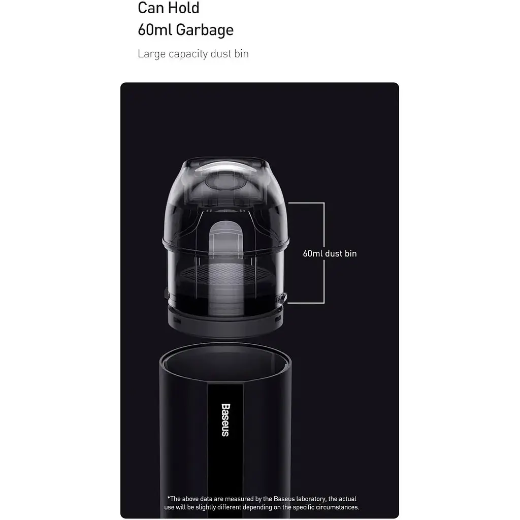 Автомобільний пилосос Baseus A2 Car Vacuum Cleaner 6000 mAh акумуляторний для салону автомобіля Чорний - фото 8
