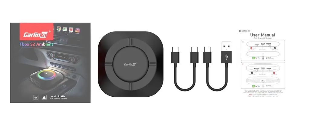 Адаптер 3в1 CarlinKit TBox S2 4/64Gb 4G/LTE GPS Android 13 для бездротового Apple CarPlay або Android Auto - фото 8