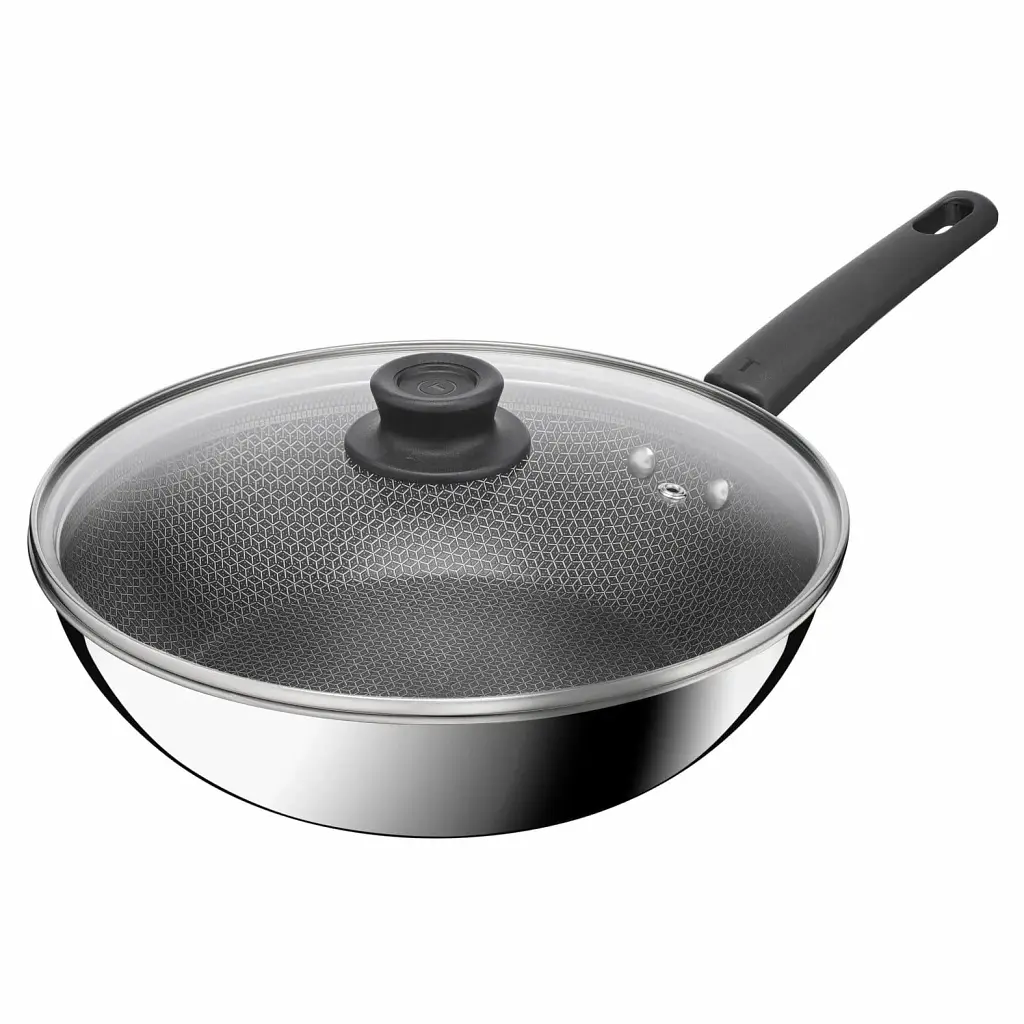 Сковорода Tefal ВОК Emotion+ Power з кришкою 28 см (E3411655)
