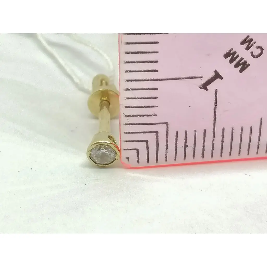 Золотые серьги-пуссеты Гаразд с фианитами. 3531639 - фото 6