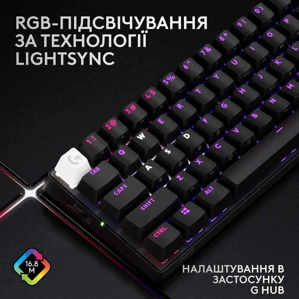 Клавіатура Logitech G Pro X 60 LightSpeed Black (920-011911) [107471] - фото 7