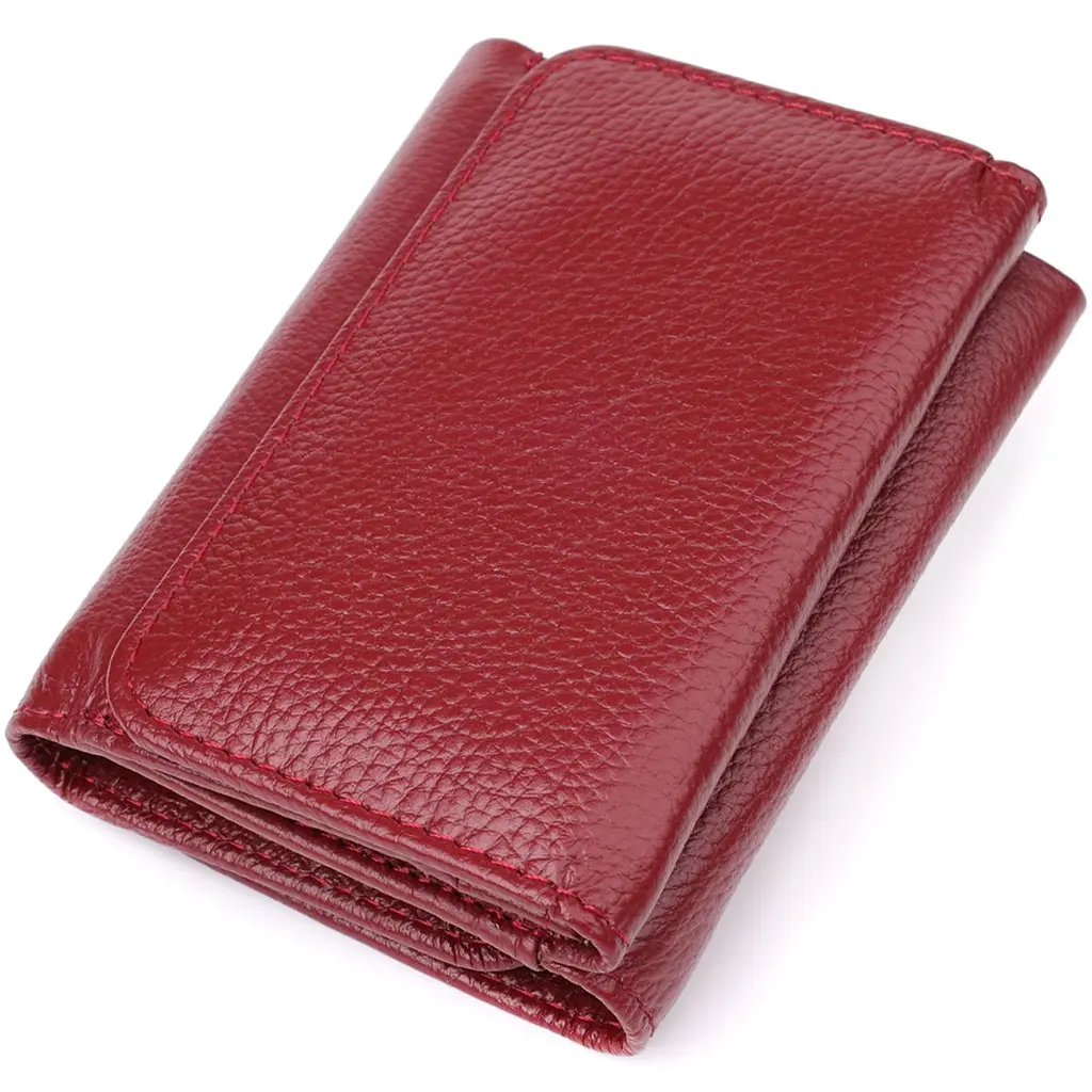 Компактний гаманець зручного формату із натуральної шкіри ST Leather 23077 бордовий - фото 2