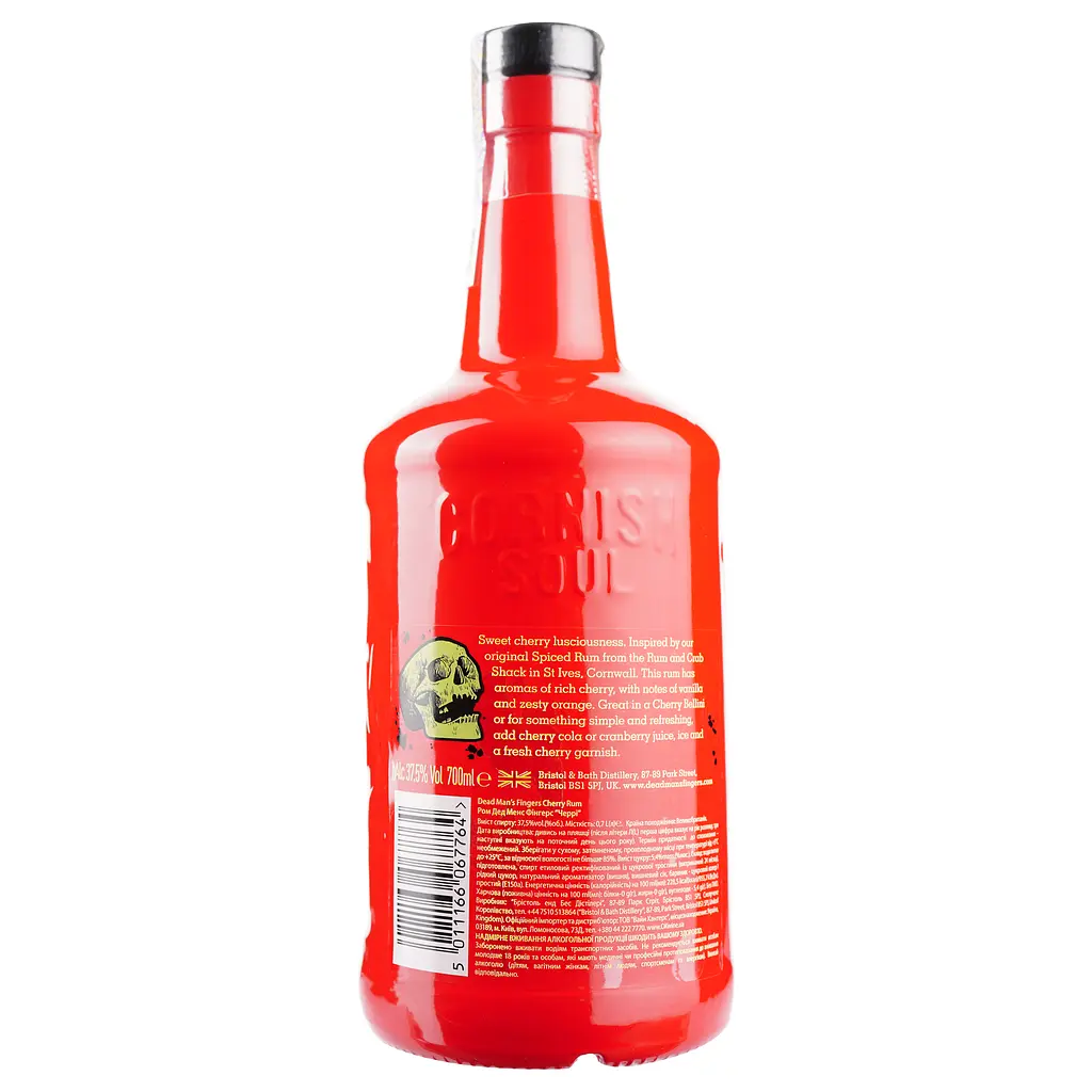 Ром Dead Man’s Fingers Cherry, 37,5%, 0,7 л - фото 3