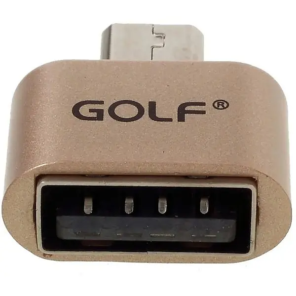 Переходник Golf OTG-Micro adapter Gold - фото 2