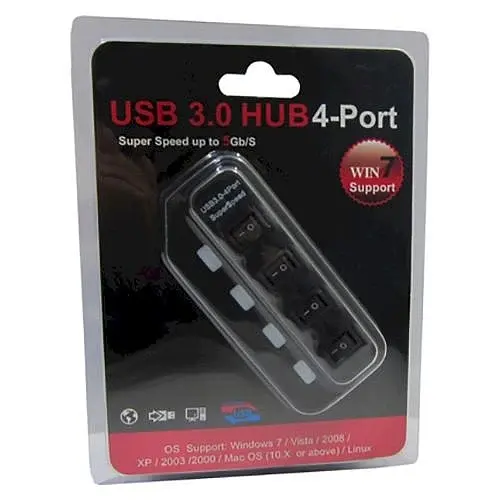 Хаб USB LA-USB305 Black USB 3.0 - 4xUSB 3.0 Lapara teh0019572 - фото 4