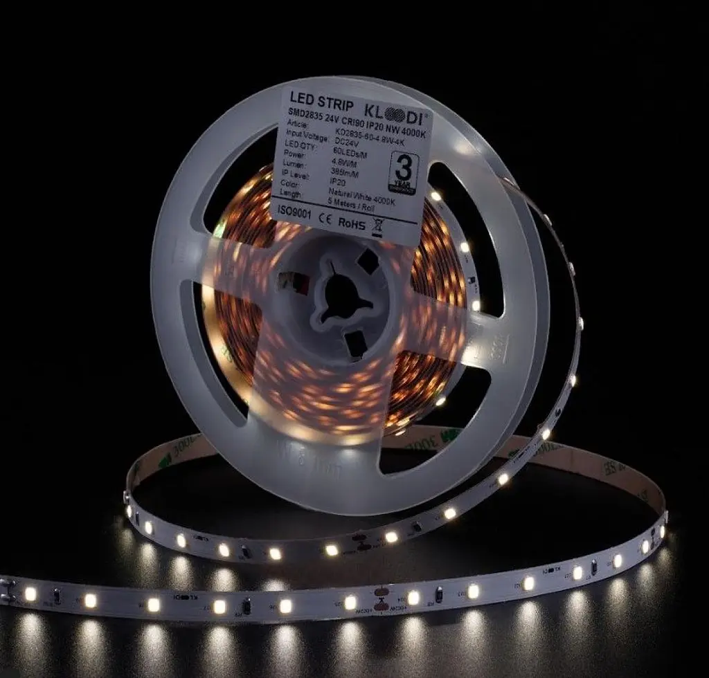 LED Стрічка 4,8W 60LED 4000K 385LM RA90 IP20 24V KLOODI KD2835-60-4.8W-4К-24V - фото 5