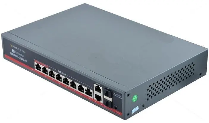 Комутатор мережевий FoxGate S5808GP-G2S2-AI (120W)