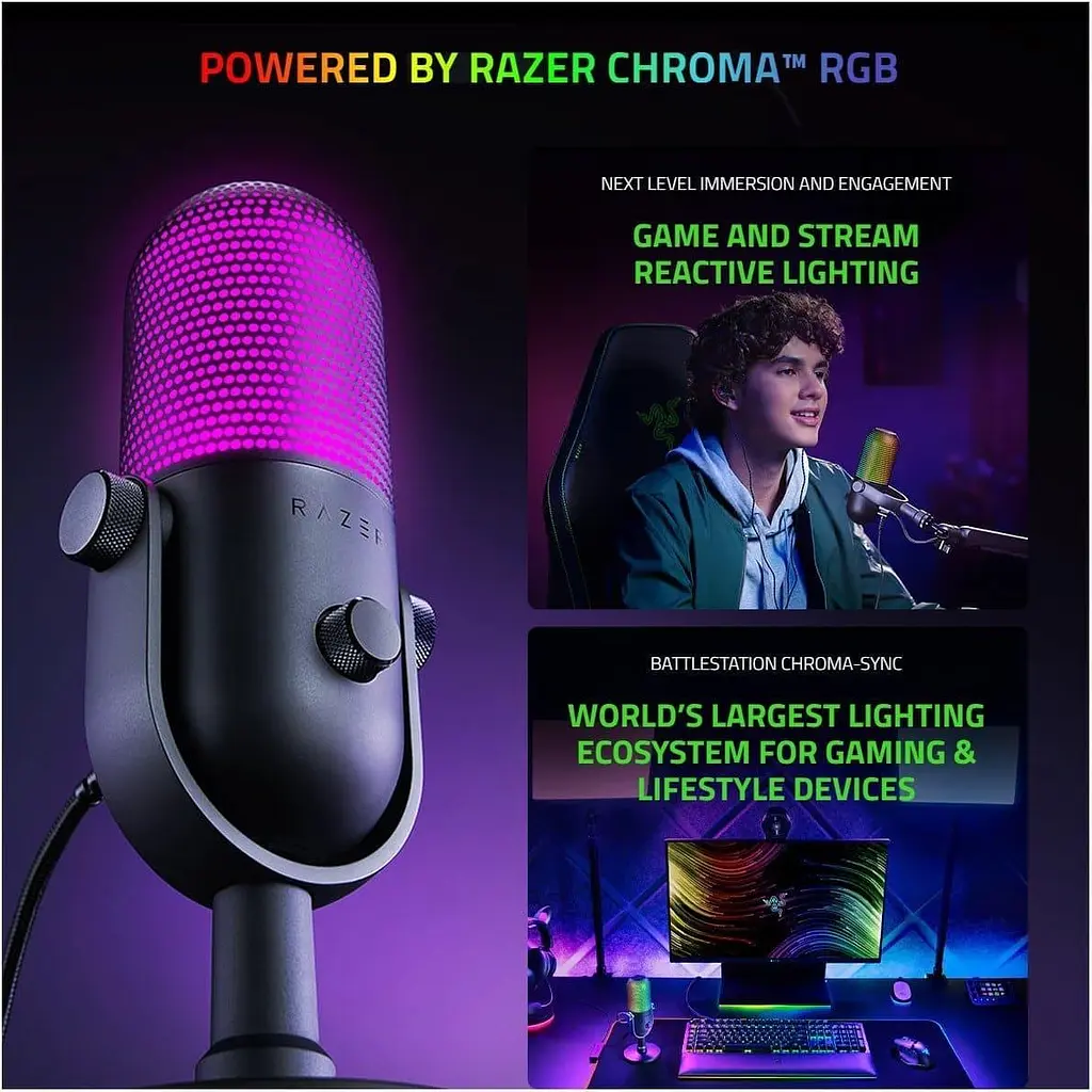 Мікрофон Razer Seiren V3 Chroma White (RZ19-05060200-R3M1) - фото 7