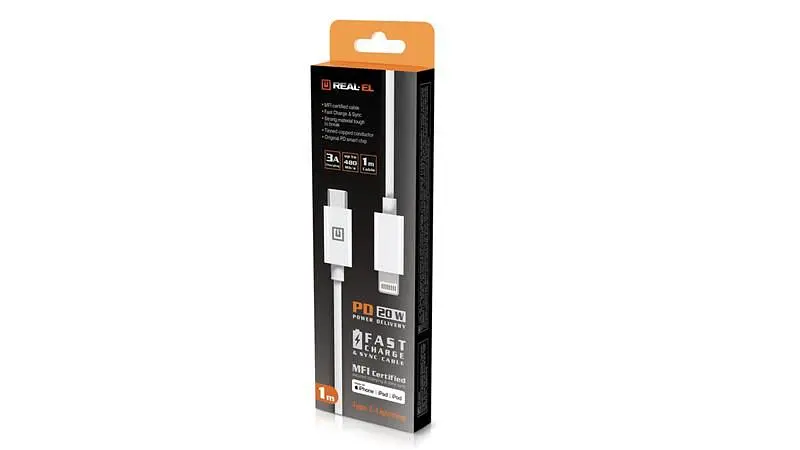 Кабель REAL-EL USB Type-C - Lightning (M/M), 1 м, White (EL123500057) - фото 6