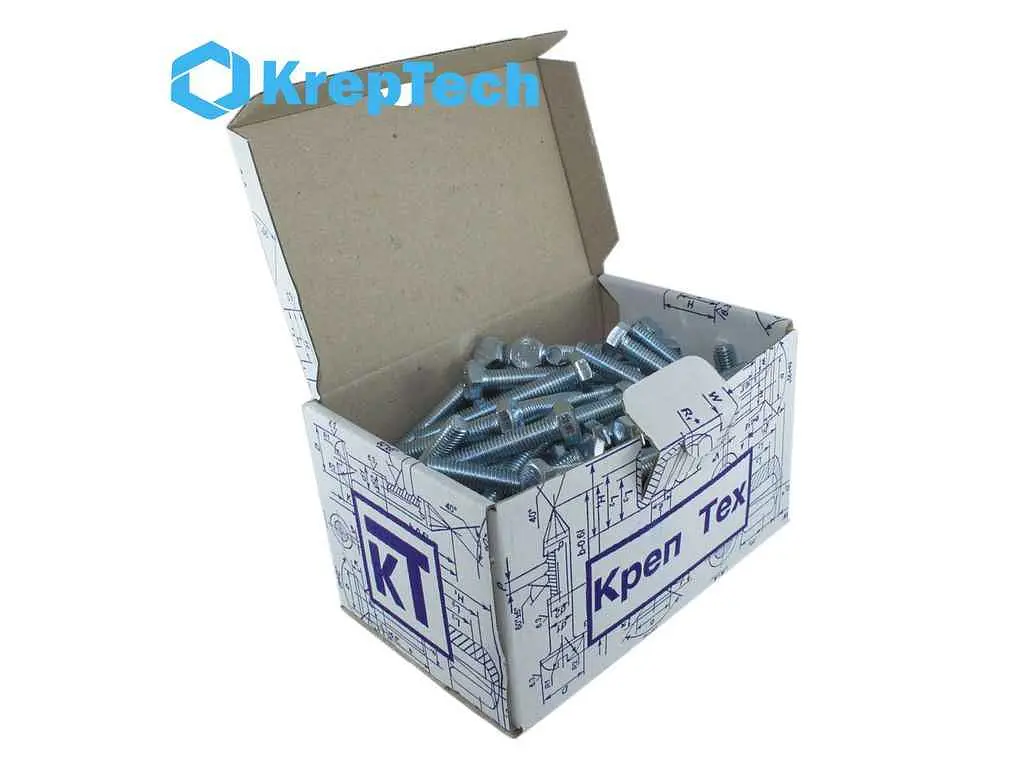 Болт метричний КРЕПТЕХ шестигранний DIN 933 5N65016-2 5.8 (ЦБ) 5 х 16мм (1000шт/уп.шт/уп.) - фото 3