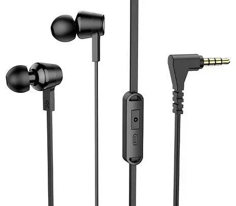 Навушники з мікрофоном HOCO M86 Oceanic universal earphones with mic дротова гарнітура чорна - фото 2